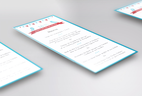 Graphisme menu baptême